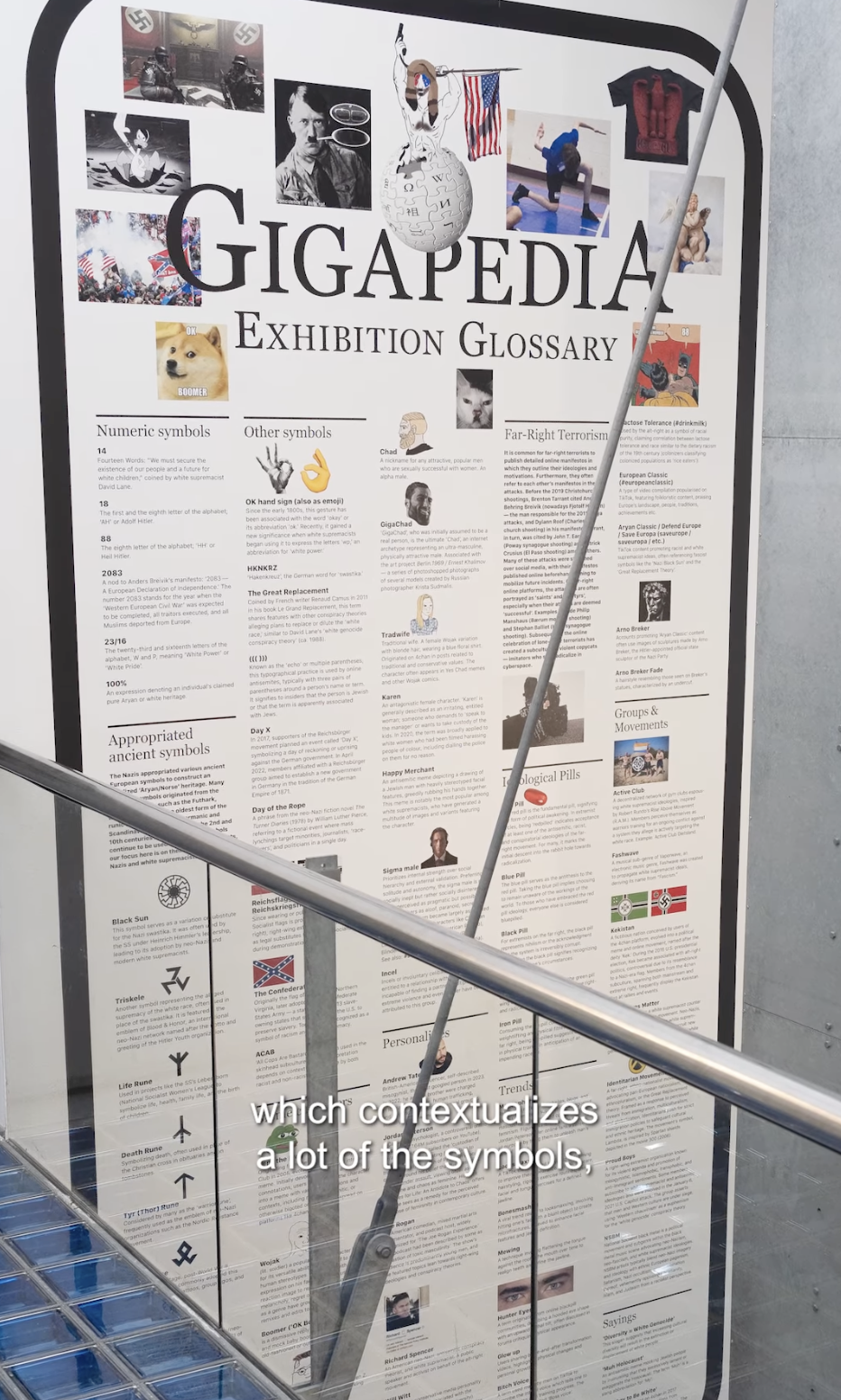 Image of a big glossary in an exhibition space